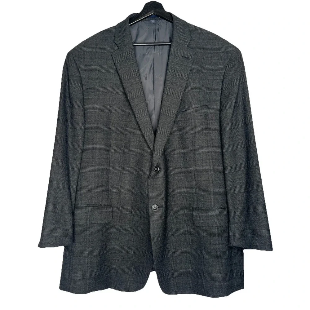 Jos‎ A Bank 1905 Comfort Wool Blend Glen Plaid Blazer Sport Coat Mens 50R