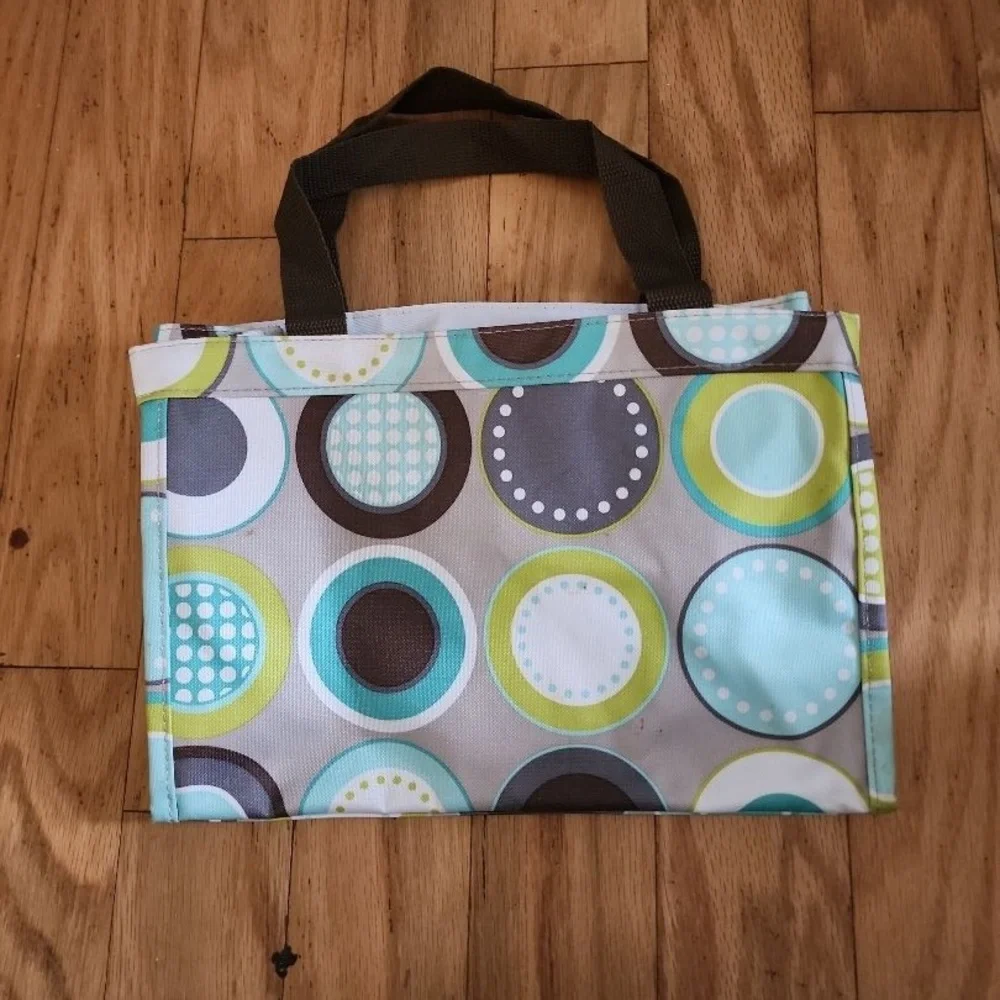 Thirty-One Small Tote‎ Bag Multicolor Geometric Pattern Structured Modern