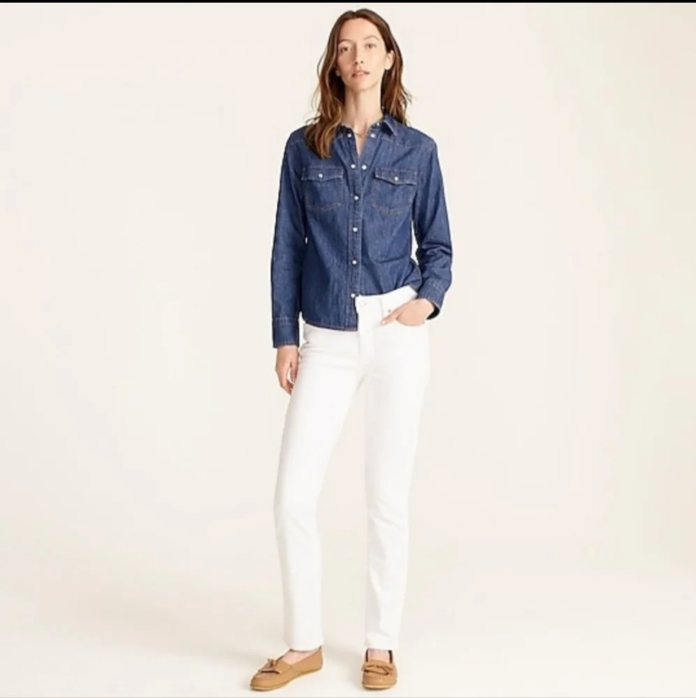 J.CREW HIGH RISE VINTAGE SLIM JEANS WHITE 37/28 Stretch BNWT SO $128 1 Left