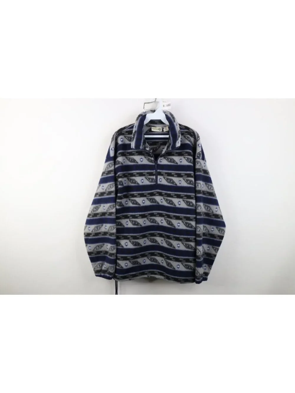 Vintage 90s Streetwear Mens Medium Southwestern Aztec 1/4 Zip Fleece Sweater
