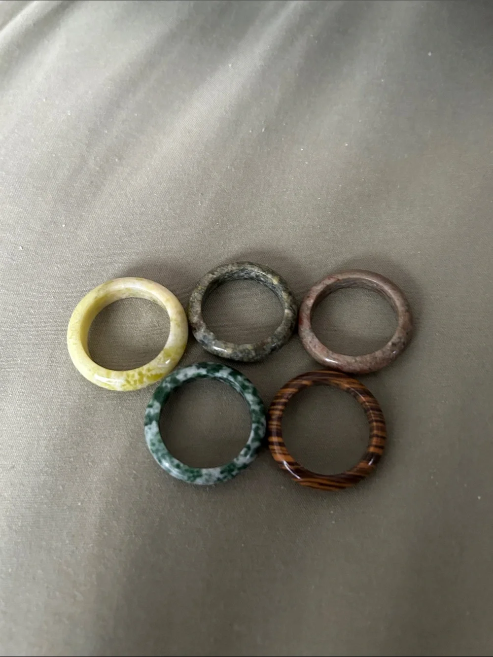 Natural stone rings