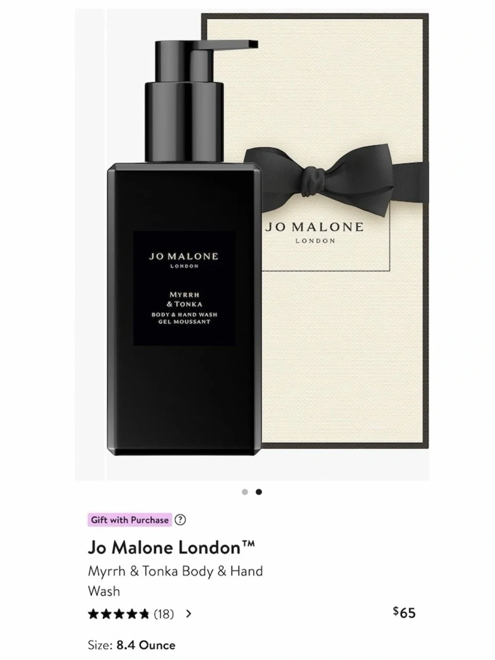 Jo Malone empty bottle