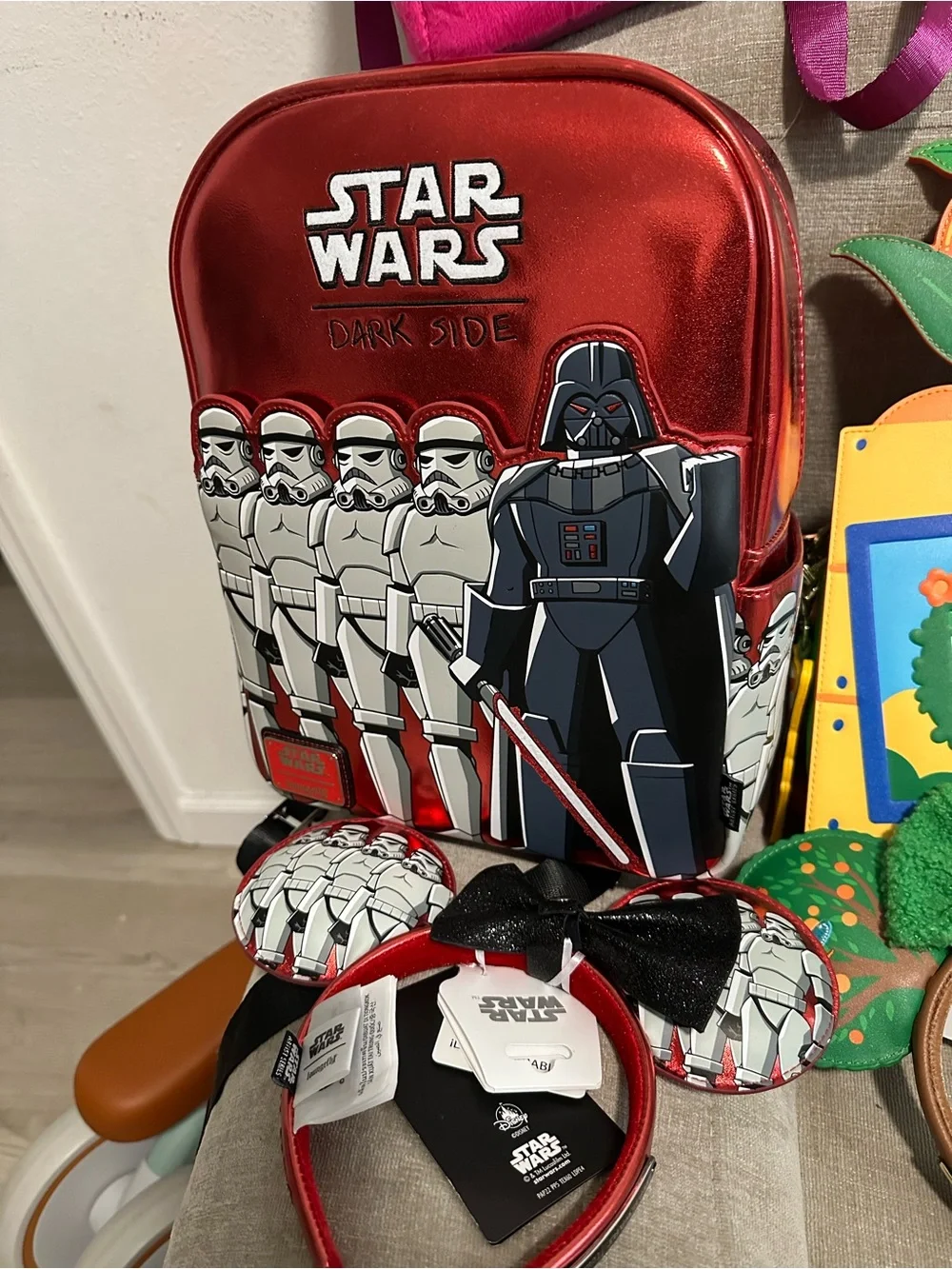 RARE Star Wars Limited Edition Red 'Dark Side' Backpack with Matching Ears NWT