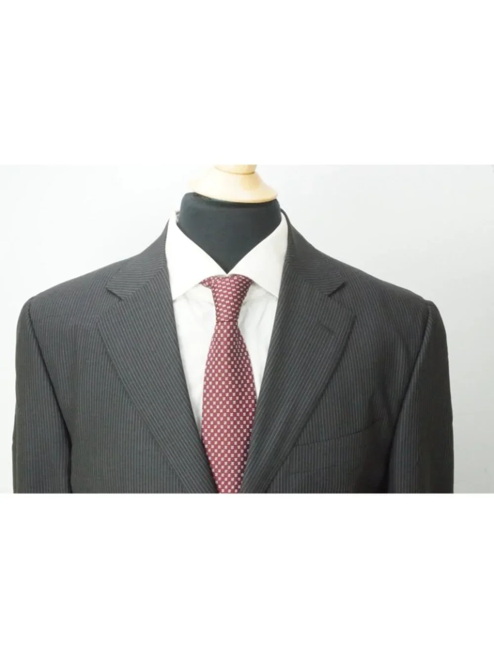 Gruppo Sartorial Charcoal Stripe Loro Piana S130s 2Pc Suit Jacket Pant 44R New