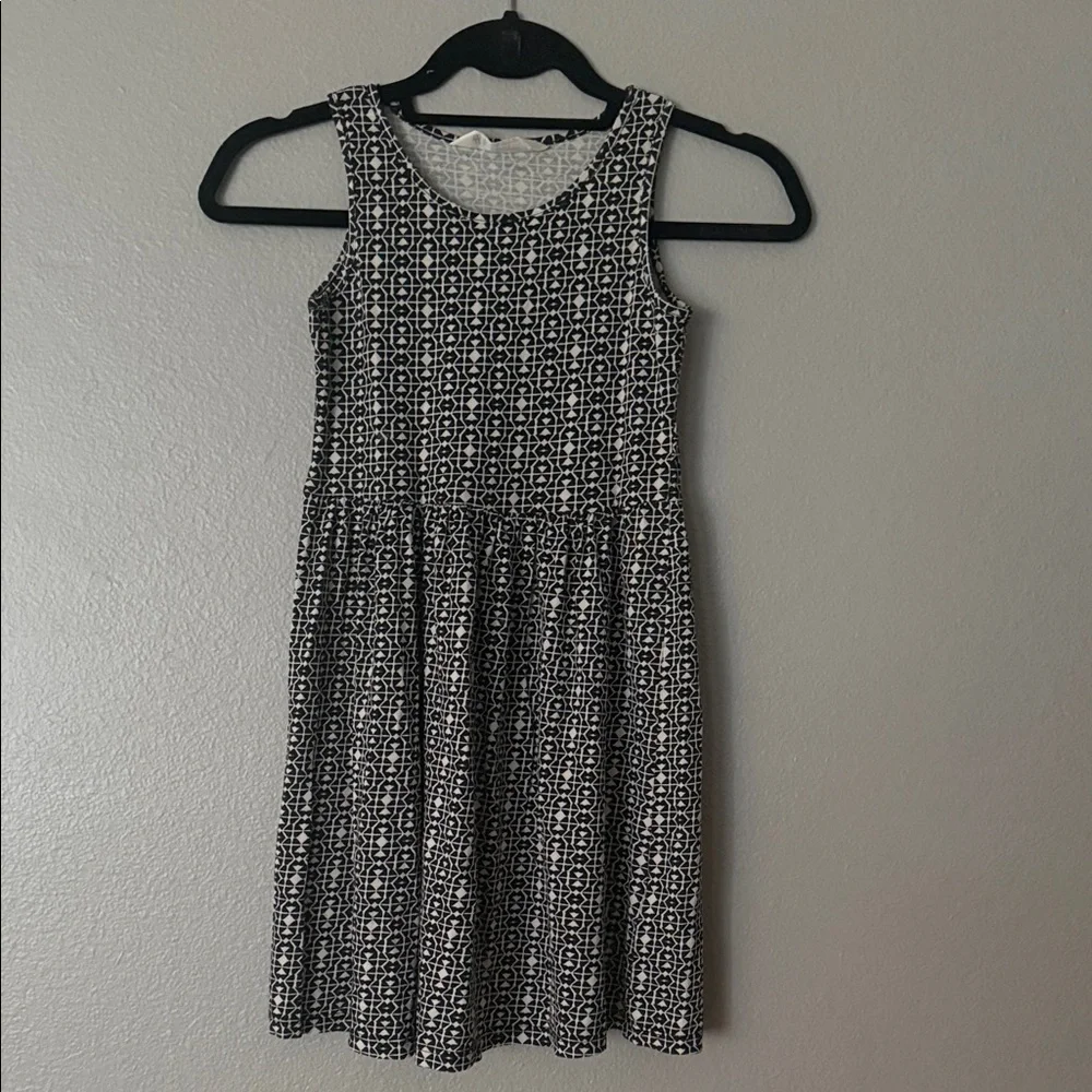 H&M Black and Off White Patterned Sleeveless Girls' Dress