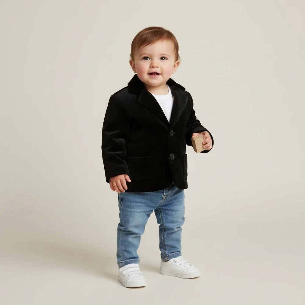 NEW GYMBOREE‎ Black Velvet Jacket 12-18m