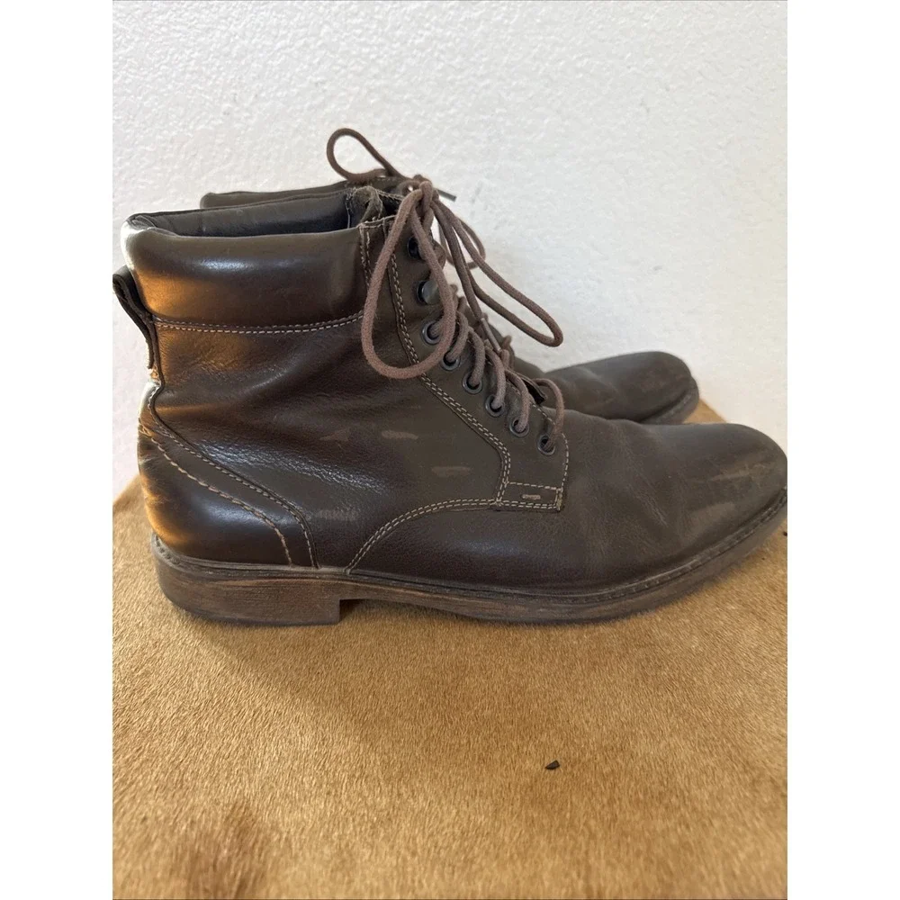 202003 PFBT50 BARRETT MEN SHOE 10 M Dark LEATHER LACE UP BY‎ JOHNSTON & MURPHY