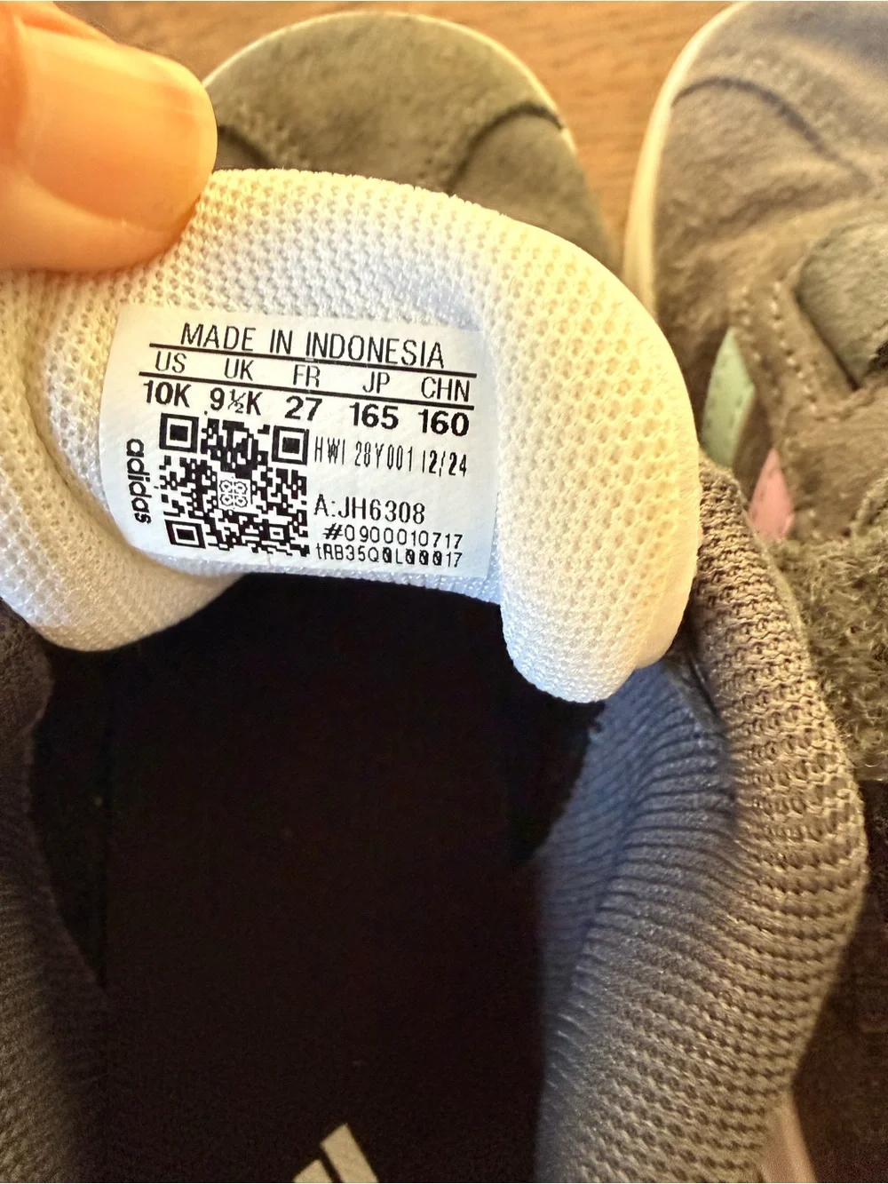 adidas Kids Gray Suede Sneakers with Pastel Stripes