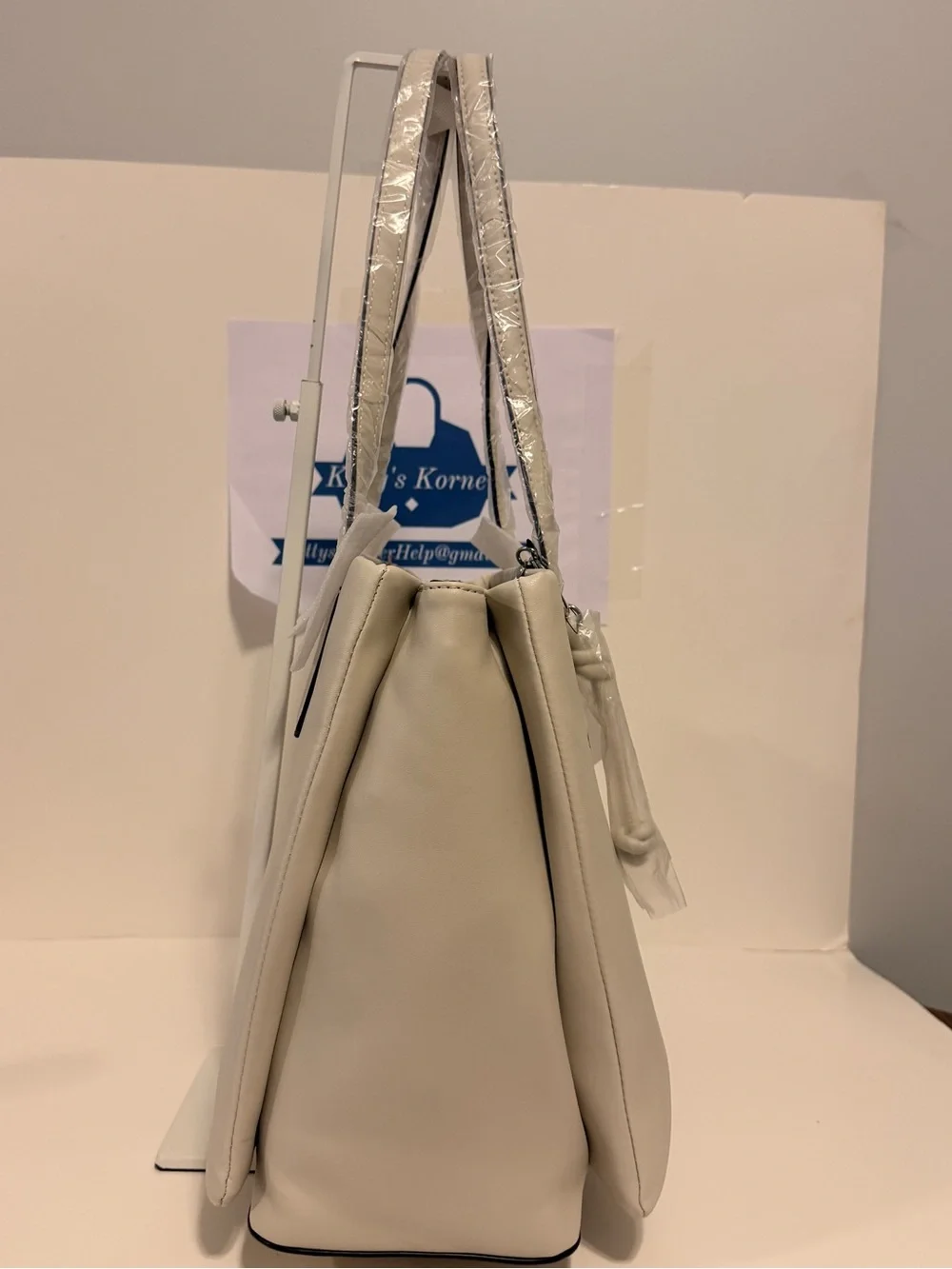 NWT Nine West Off White Eris Tote Bag – Vegan Leather Elegant Women's Handbag
