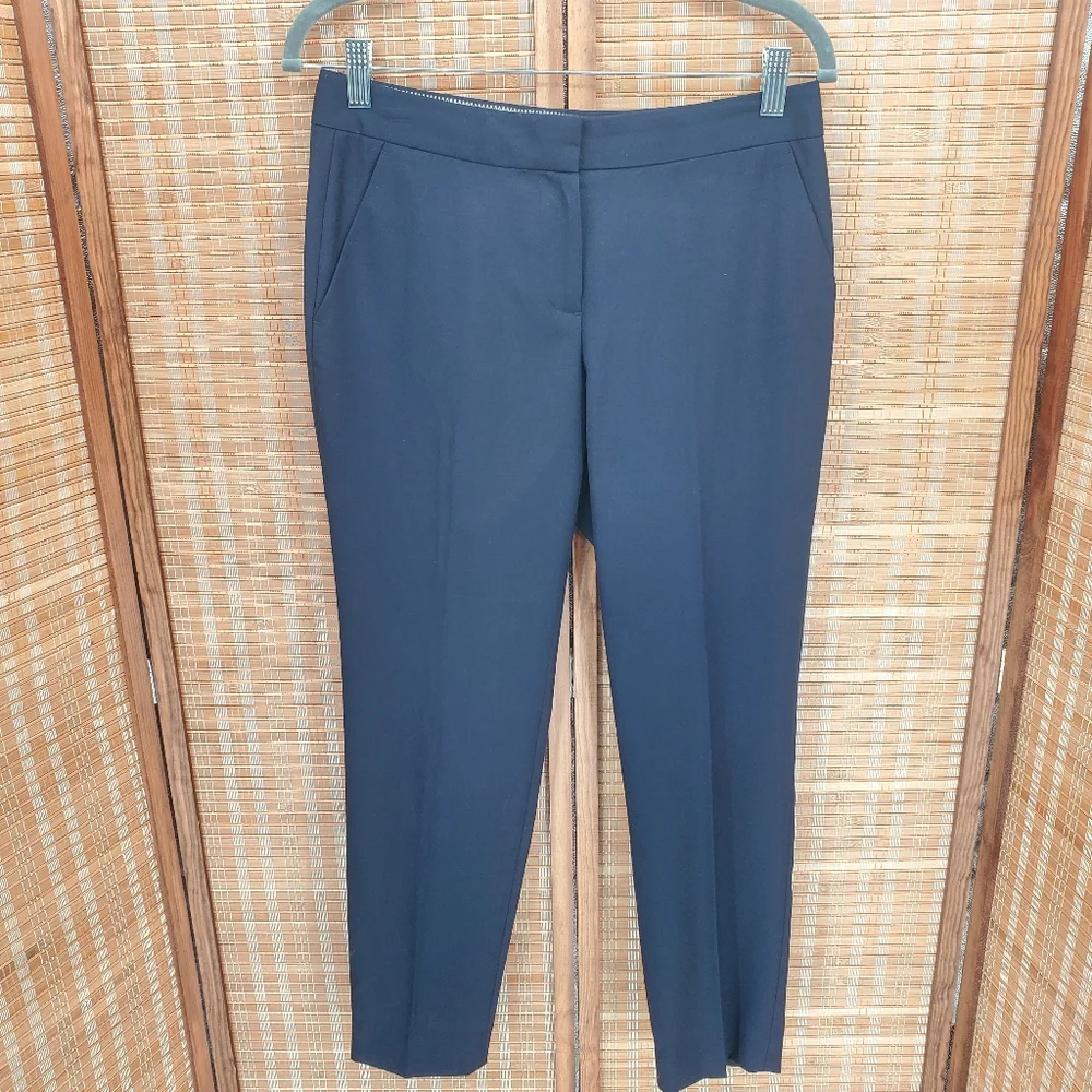 ♤ J Crew Italian 120s Wool Suit Pants Navy Blue Straight Leg Size 2