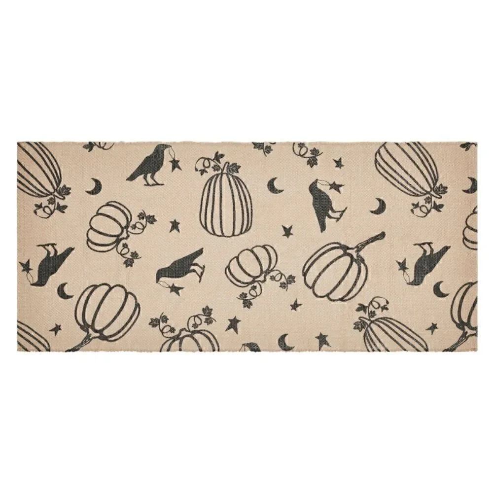 Halloween Raven Harvest Indoor Outdoor Rectangle Throw Rug Country Farmhouse