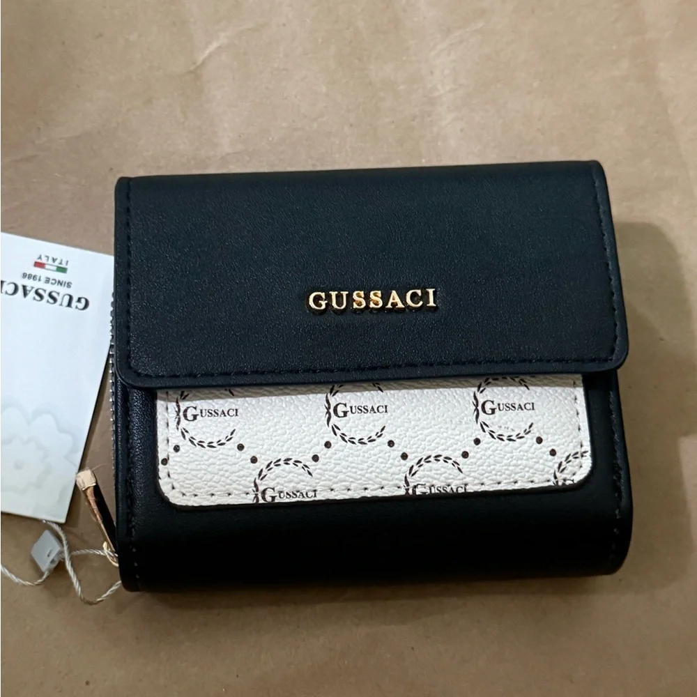 Gussaci Black and Cream Women's Wallet
