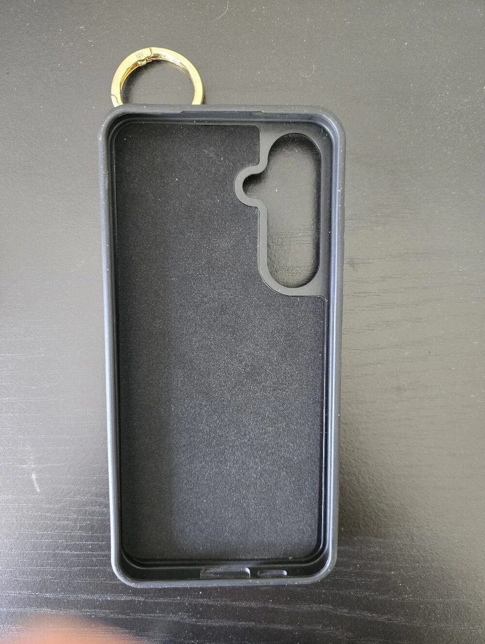 Black Leopard Print S24FE Phone Case With Card Holder