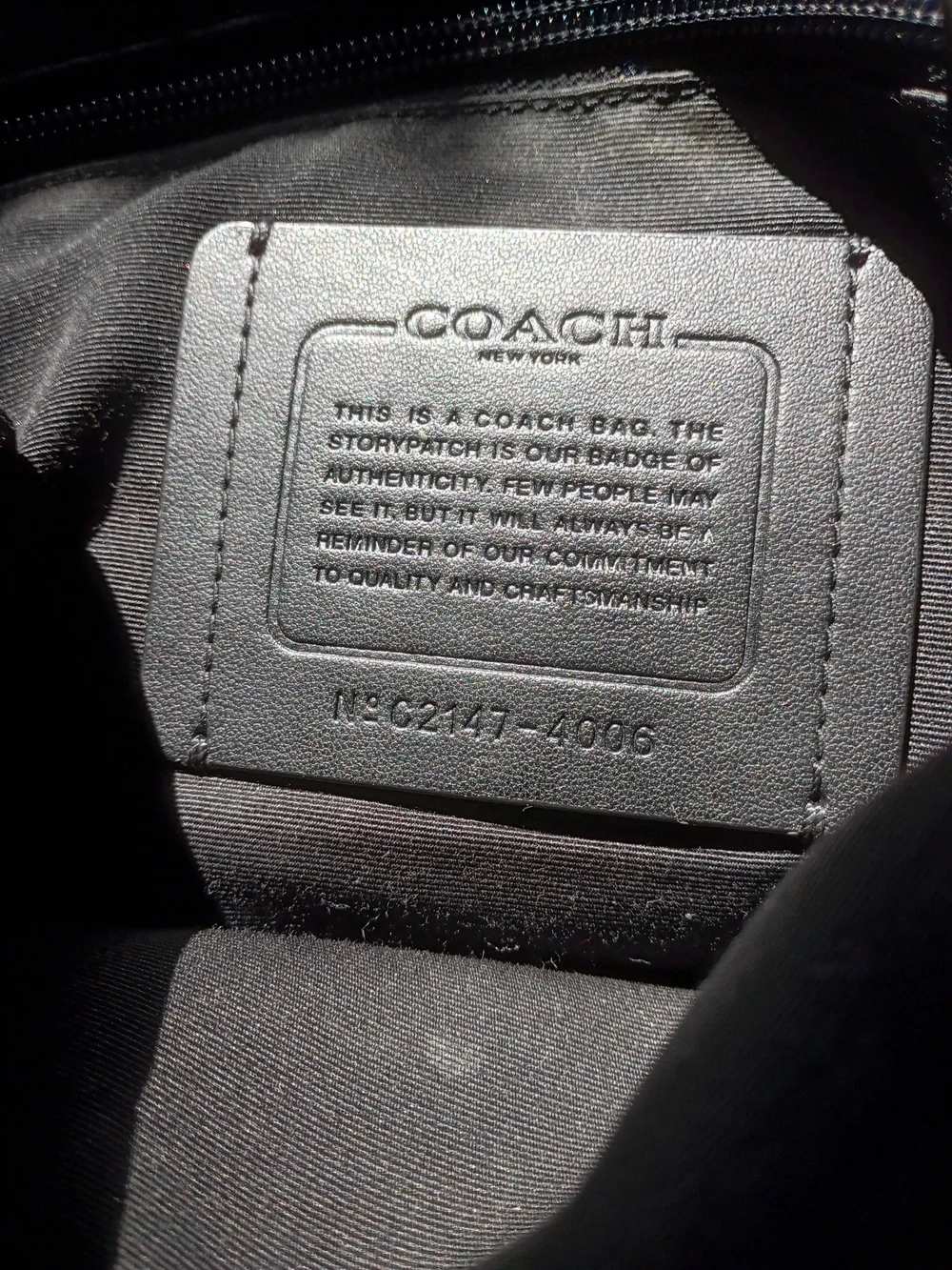 Coach black leather