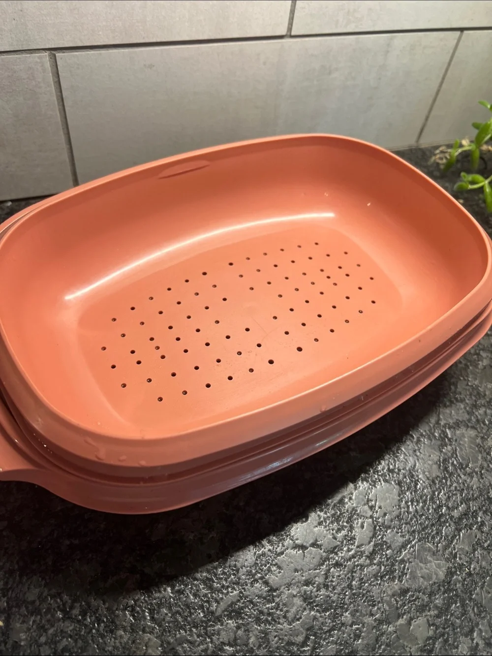 Tupperware vintage coral