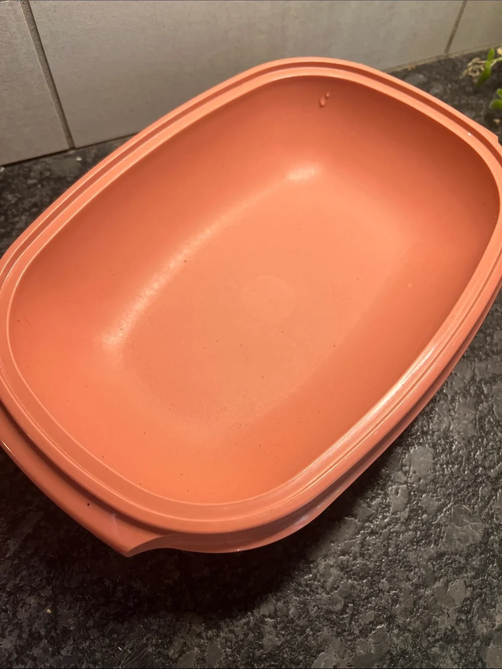 Tupperware vintage coral