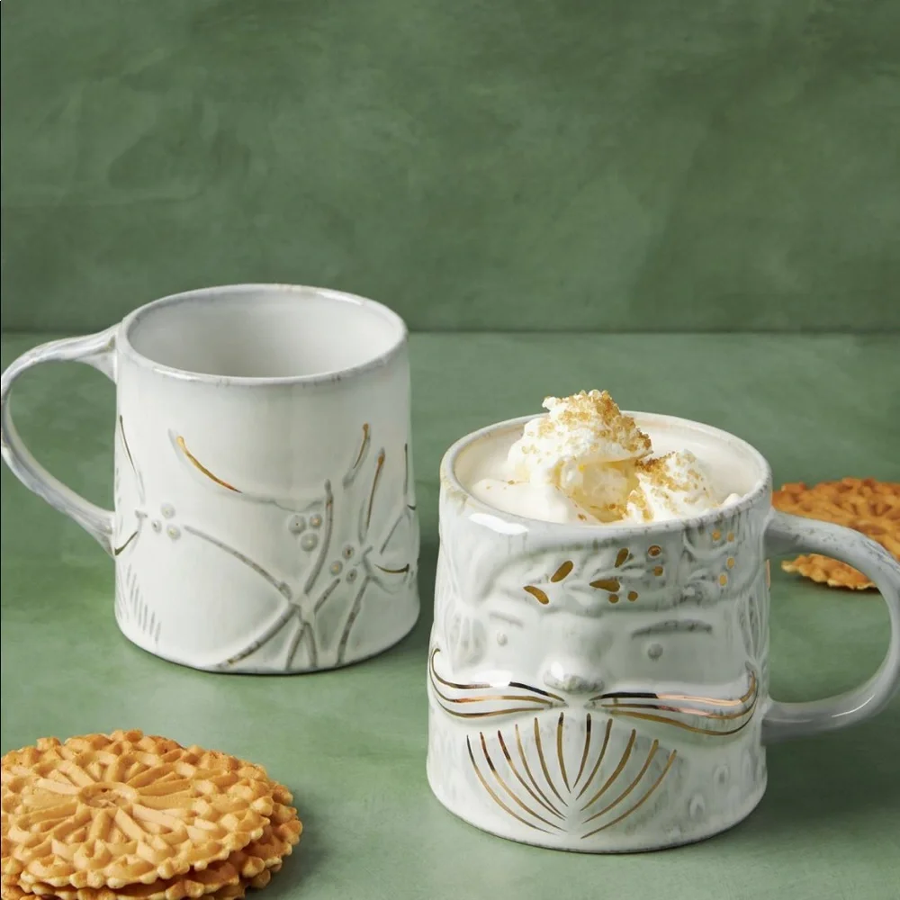 Anthro Yuletide MISTLETOE Mug