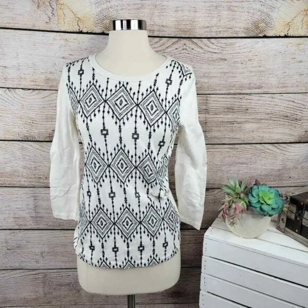 J. Crew Factory Damen Embroidered Shirt - Size XS‎