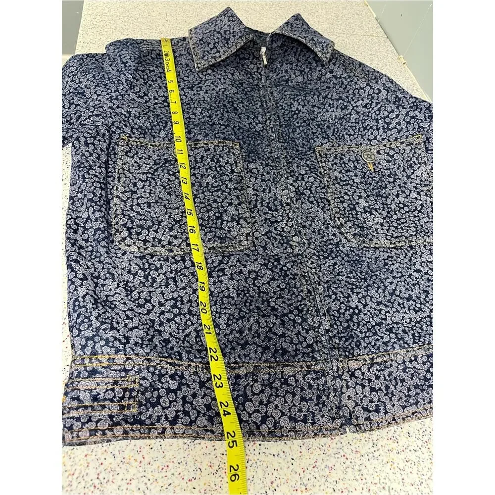 CHANEL Camellia CC Floral Denim Jean Jacket Oversized Bomber Size 34 Women’s 2