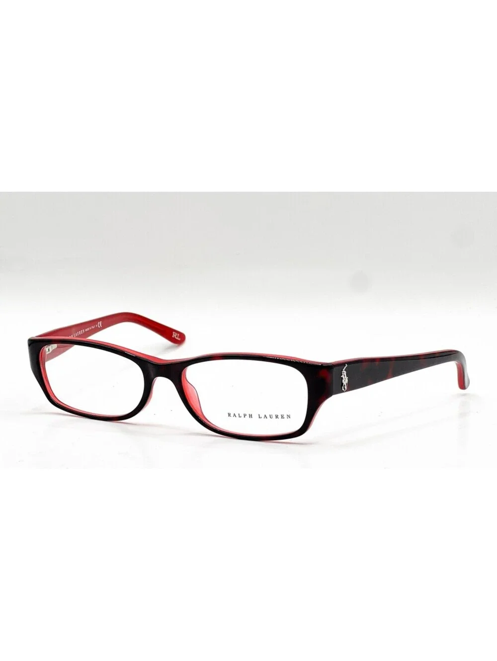 Ralph Lauren RL 6058 5255 Top Havana Red Rectangle Eyeglass Frames 53-16-135