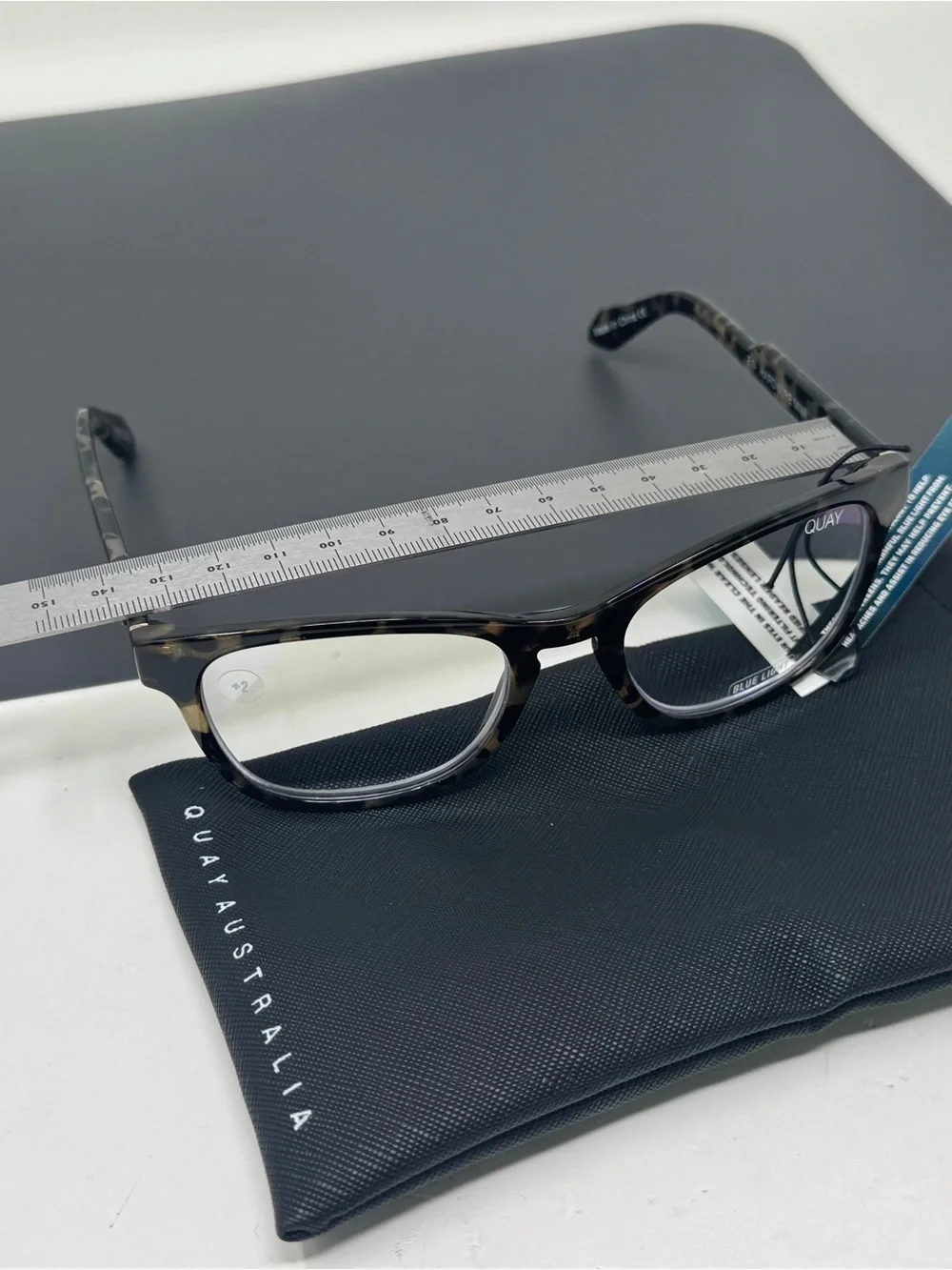 Quay Mini Hardwire Blue Light Glasses reading glasses +2.00 tortoise