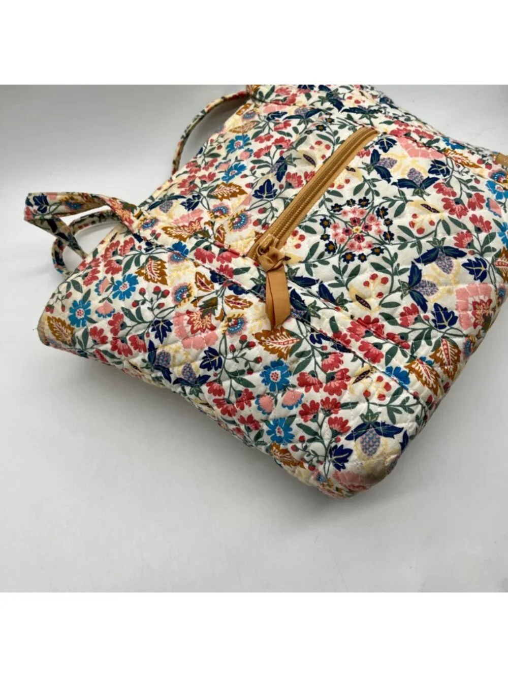 Quilted Cotton Multicolored Fabric Tote Bag