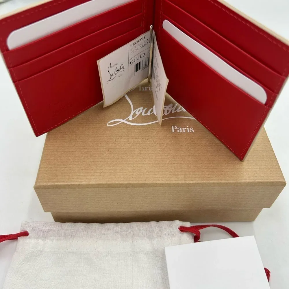 Men's Christian Louboutin calf leather wallet made in Italy NWT