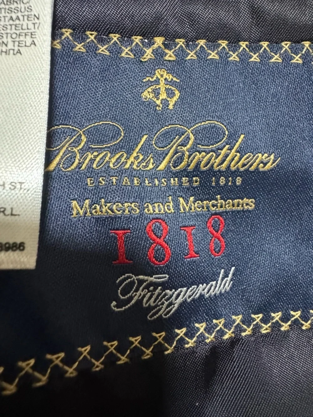 Brooks Brothers Fitzgerald 1818 Estrato Trabaldo Togna Men 42L Navy Blue Blazer