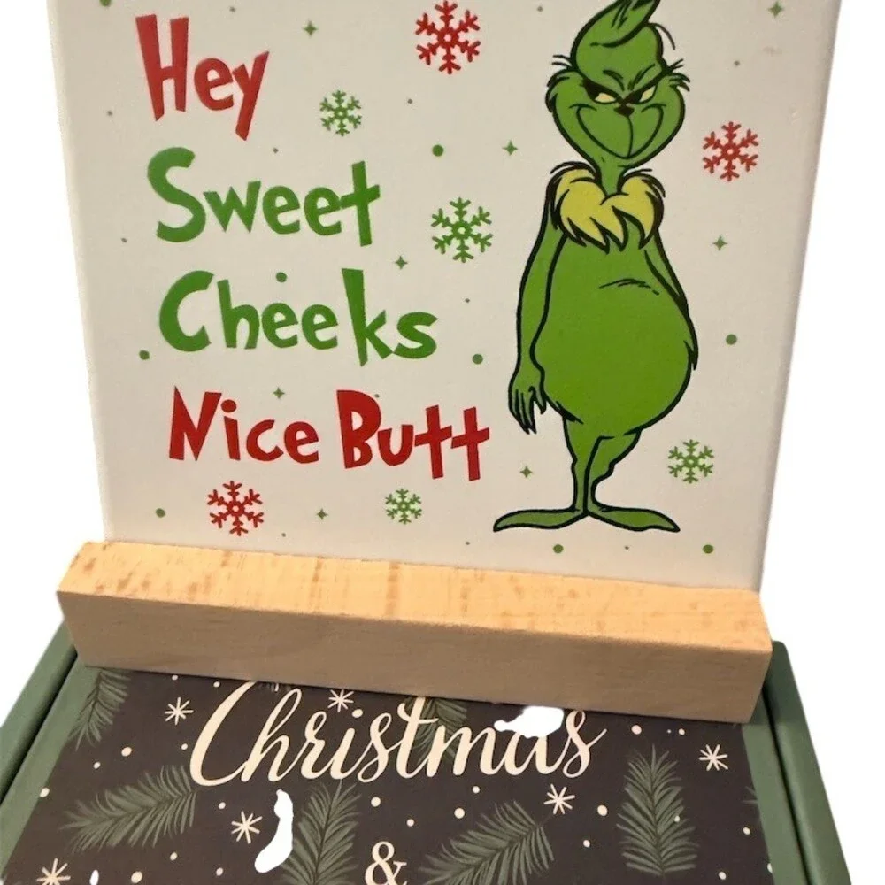 Homythe Grinch Inspired Christmas Tabletop Sign Hey Sweet Cheeks Nice Butt