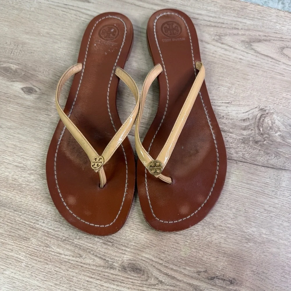 Tory Burch Brown and‎ Tan Leather Sandals