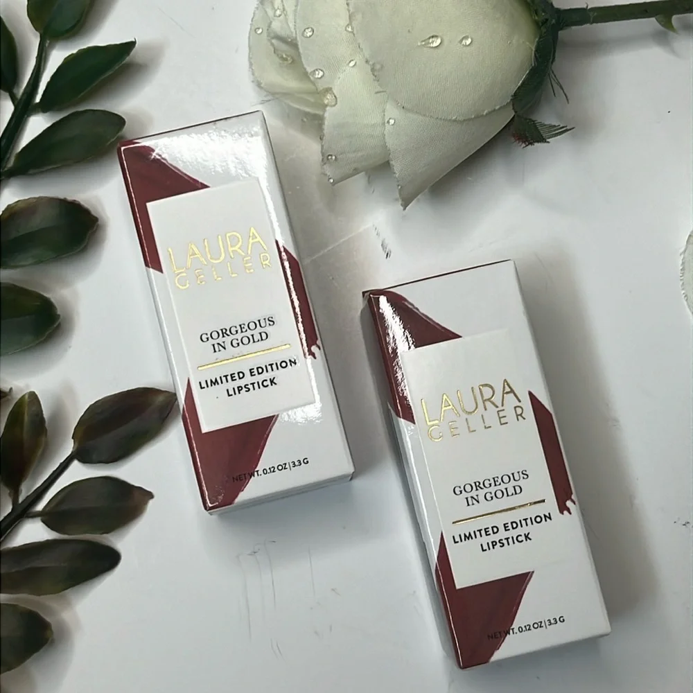 New Laura Geller Gorgeous in Gold Lipstick Rose and Blush