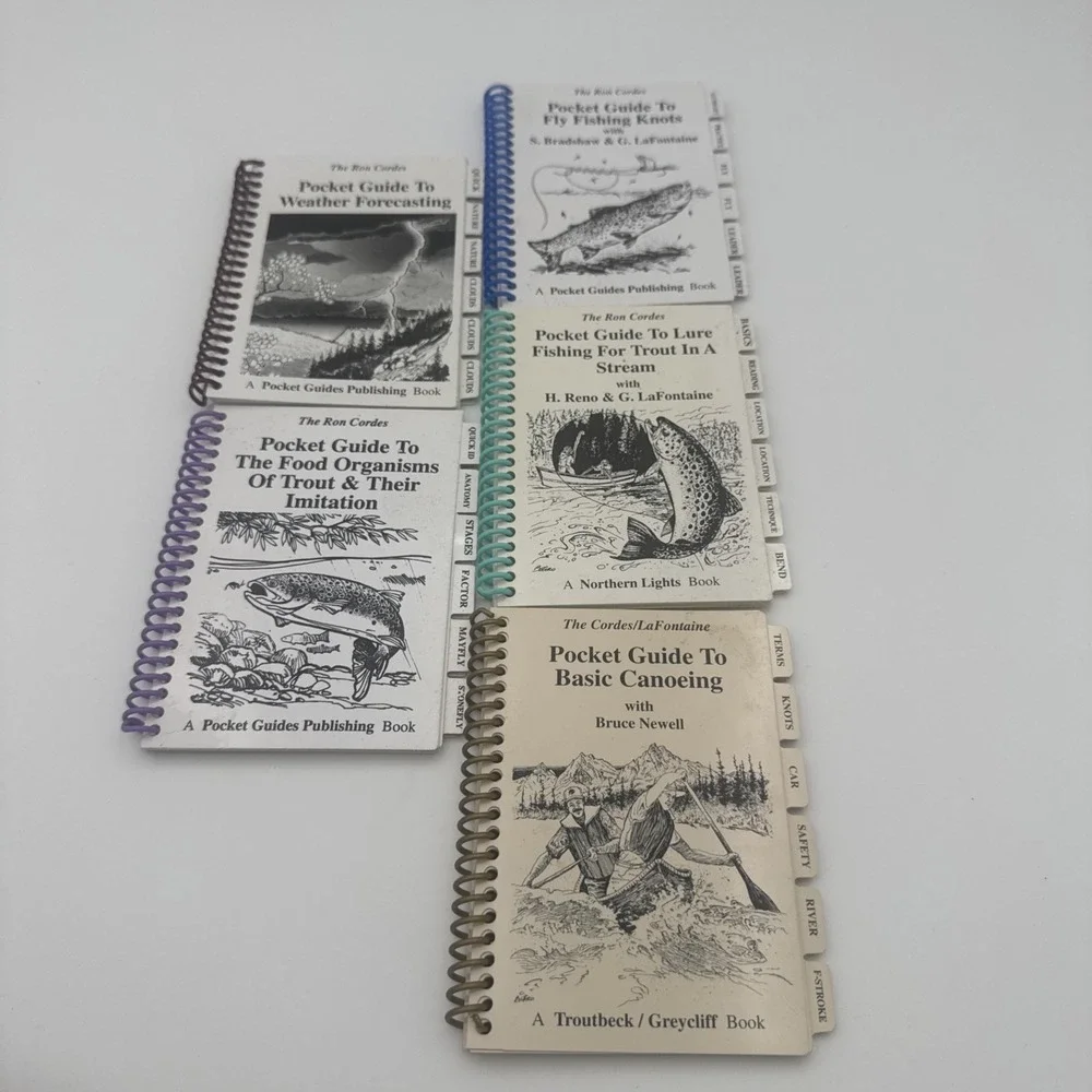 Lot Of Five (5) Ron Cordes Waterproof Pocket Guides - Fly Fishing Trout Weather