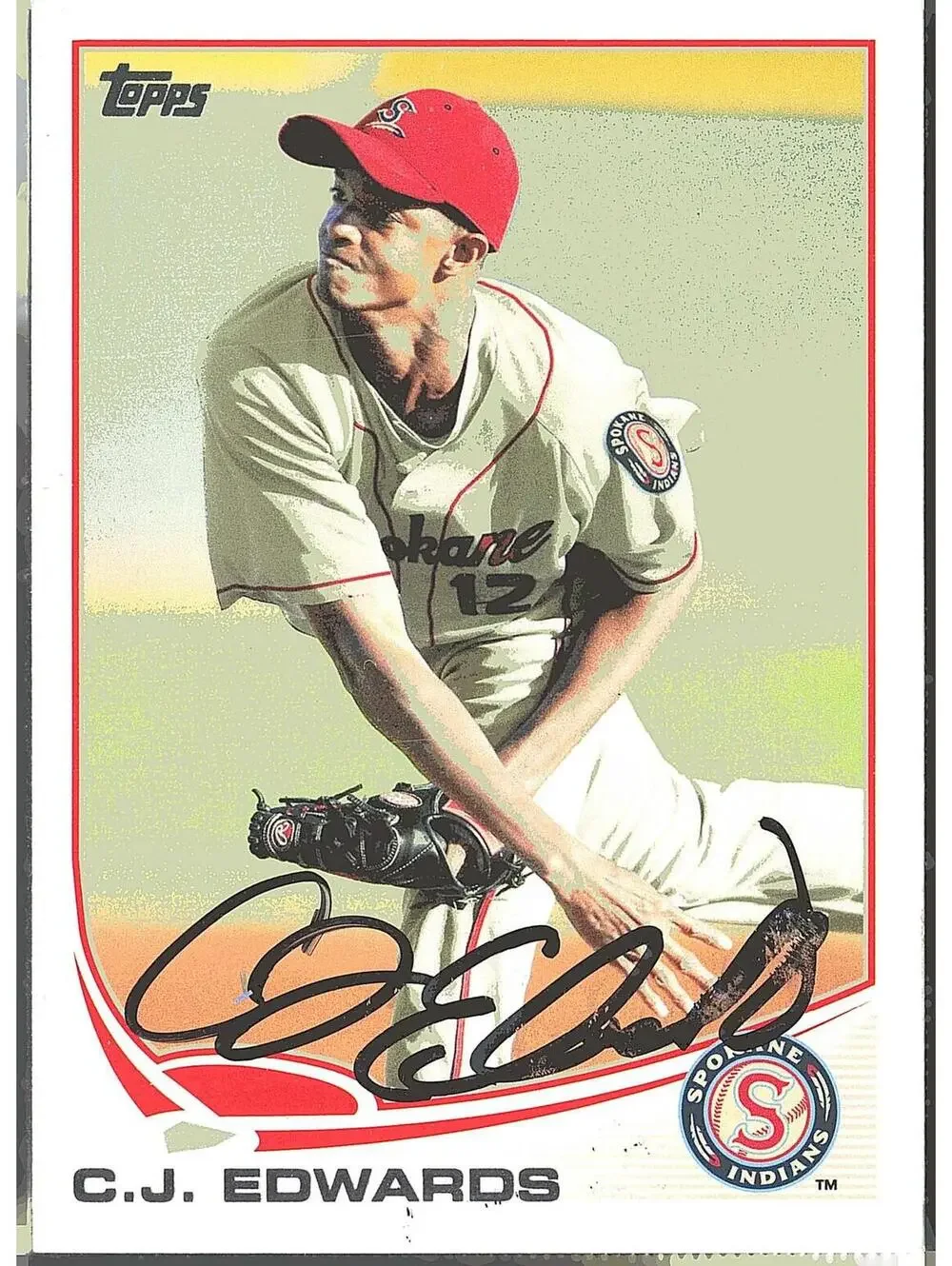 2013 Topps Pro Debut #60 C.J. Edwards HAND SIGNED