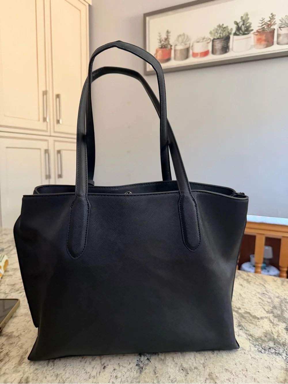 Nine West Black Farida laptop Tote with Tassel Accent