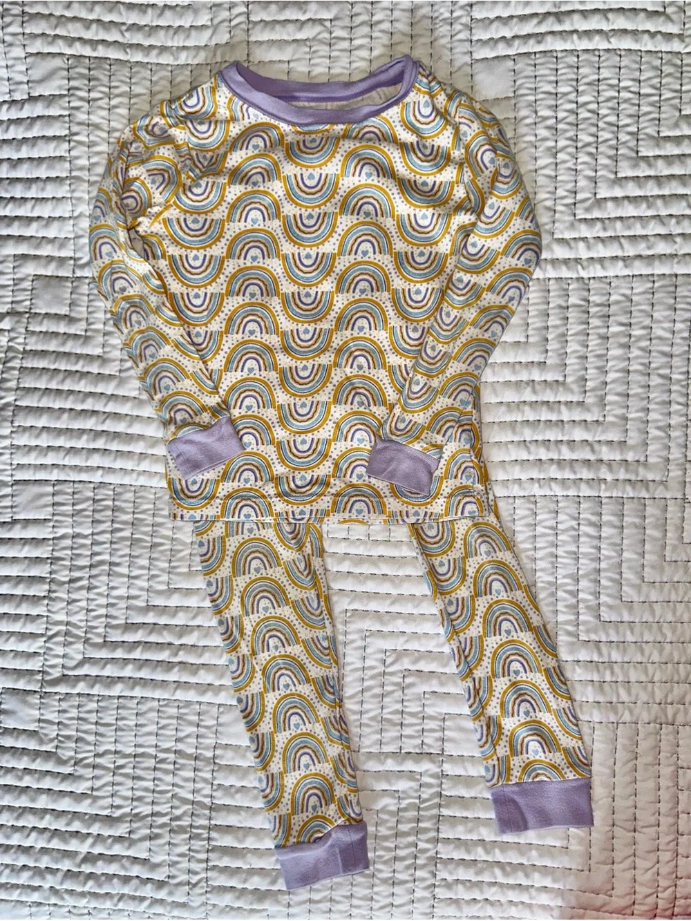 Girls Rainbow Long Sleeve Pajama Set - Size 5T