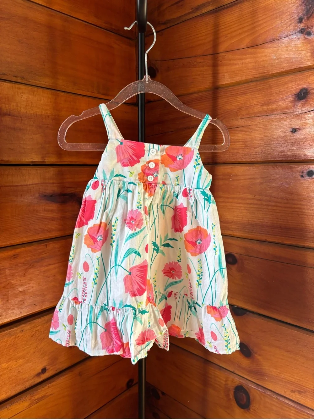 babyGap Girls 18-24M Floral Sundress Sleeveless Square Neck Ruffle 100% Cotton