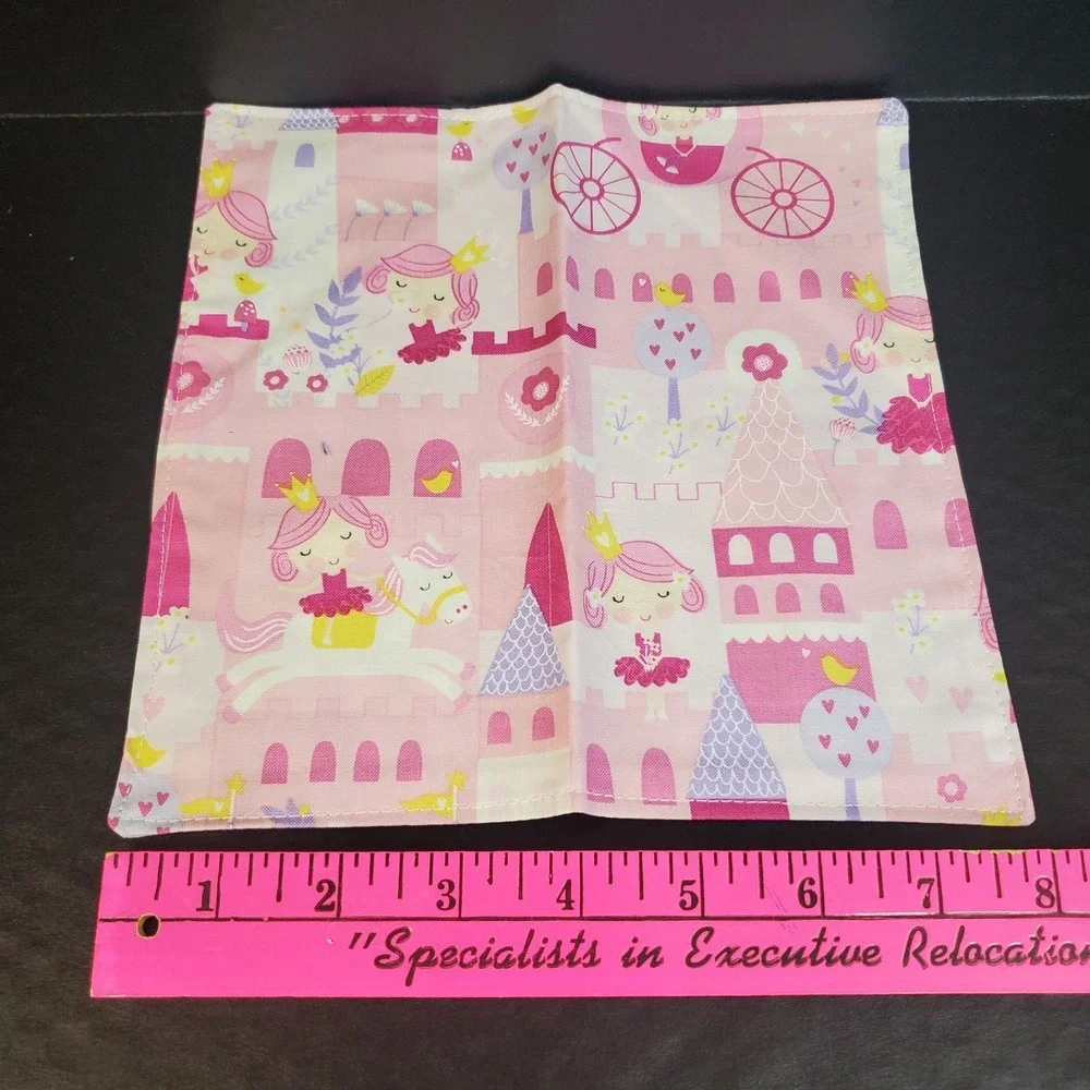 Girls Reusable 100% Cotton Fabric Lunchbox Napkins Reusable Eco Friendly 6 Piece