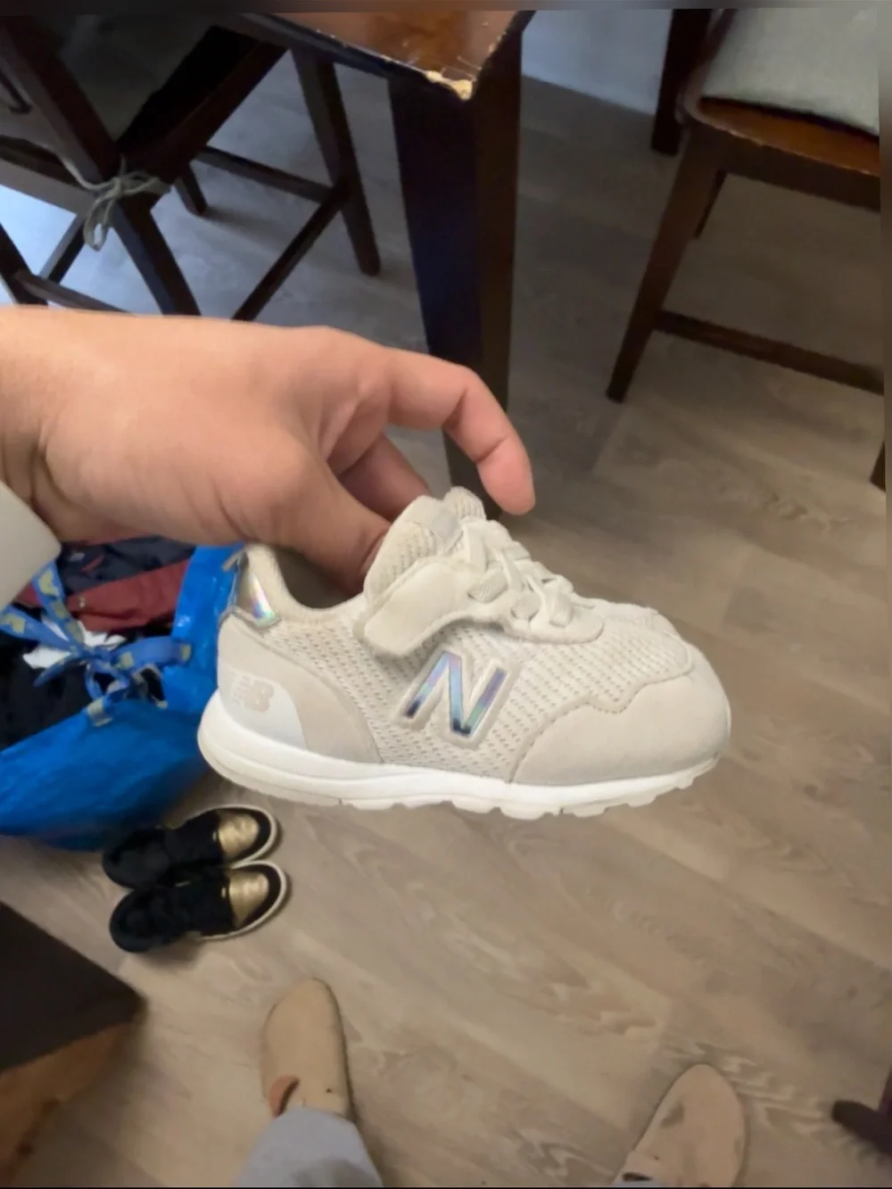 New Balance 515 Light Beige Casual Sneaker Toddler TD Size 4C Used