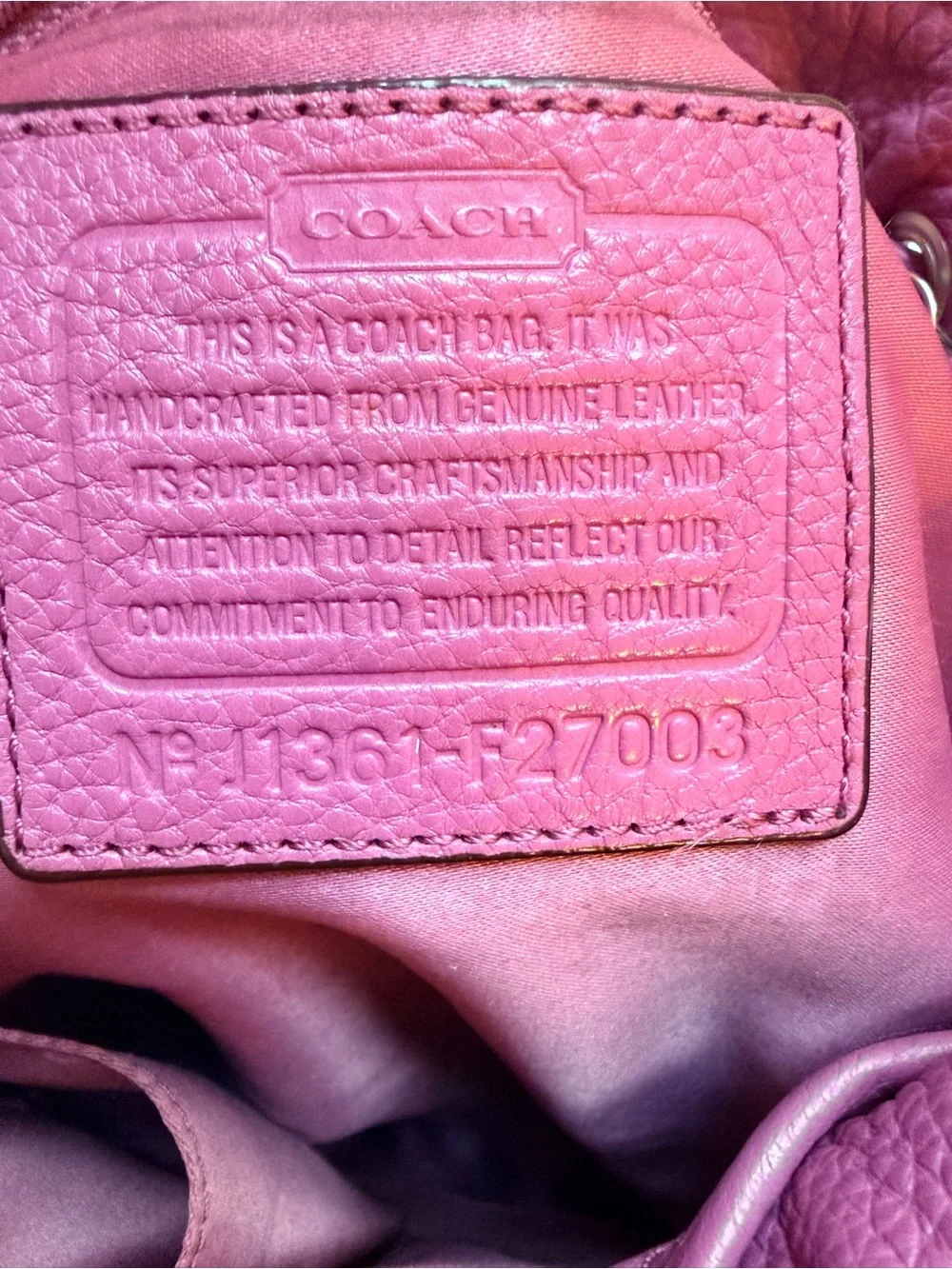 Coach pebbled leather