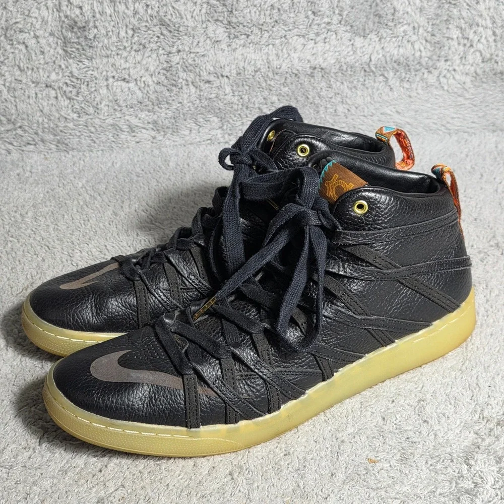 Nike KD Kevin Durant VII‎ Lifestyle Men's Black Leather 653871-001 Sz 11.5