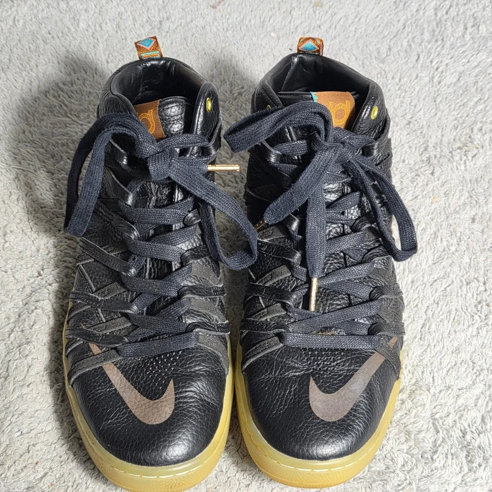 Nike KD Kevin Durant VII‎ Lifestyle Men's Black Leather 653871-001 Sz 11.5