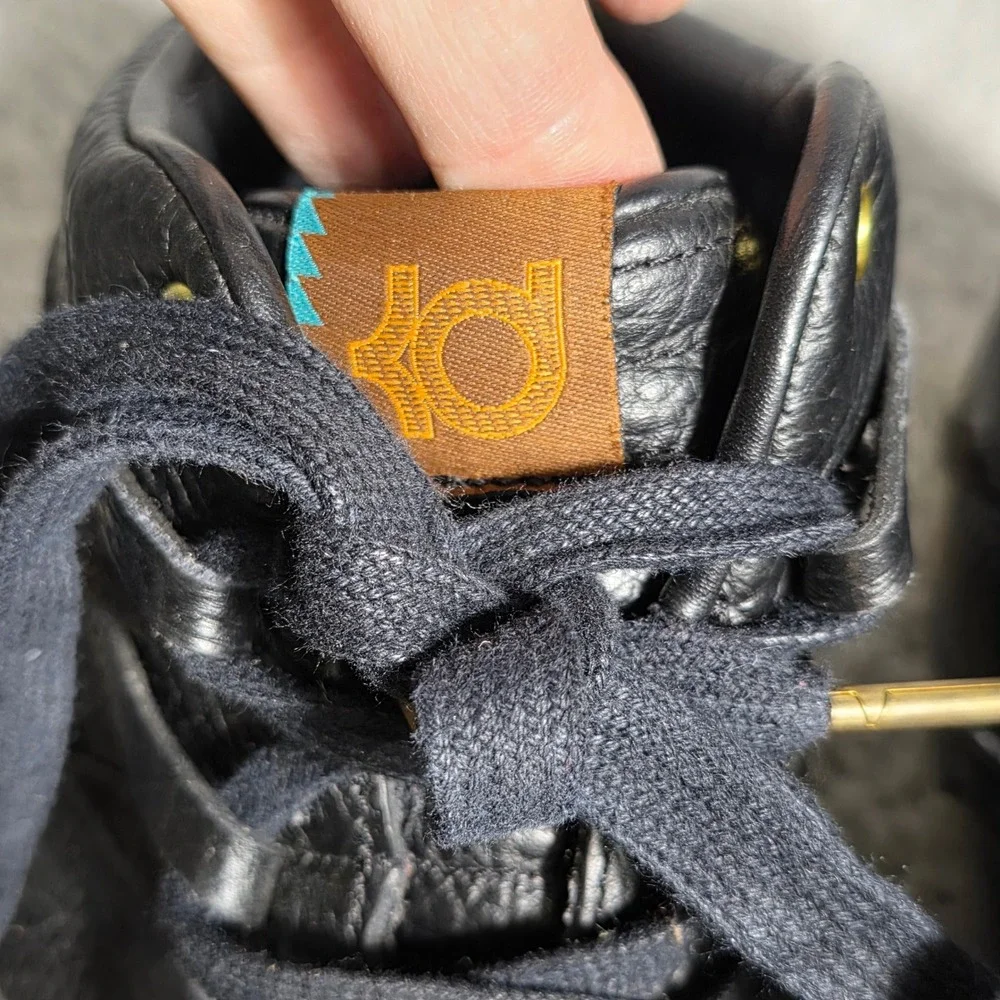 Nike KD Kevin Durant VII‎ Lifestyle Men's Black Leather 653871-001 Sz 11.5