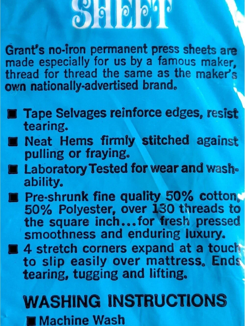 VTG Grants Fashions For The Home Double Fitted Sheet Daisy Pattern 54