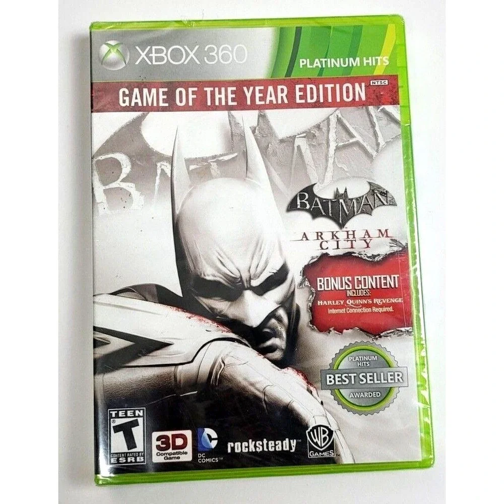 BATMAN‎ ARKHAM CITY: GAME OF THE YEAR EDITION - XBOX 360 GAME - FACTORY SEALED!