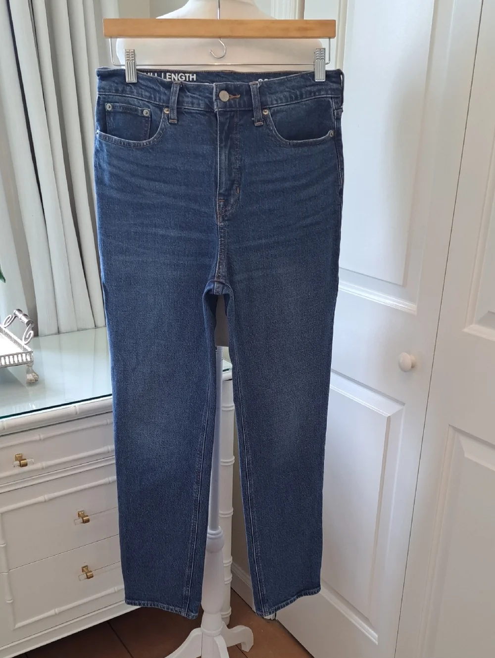 J.Crew Womens Full Length Classic Straight Medium‎ Stretch Wash Jeans S-29