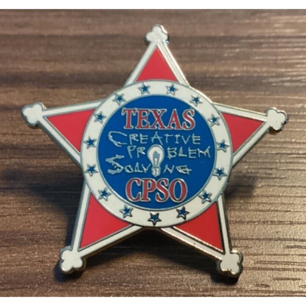 CPSO Texas Creative Problem Solver Pin Gold Tone Star