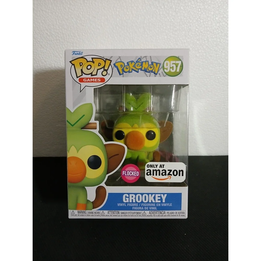 Funko Pop! Vinyl: Pokémon - Grookey (Flocked) - Amazon (Exclusive)