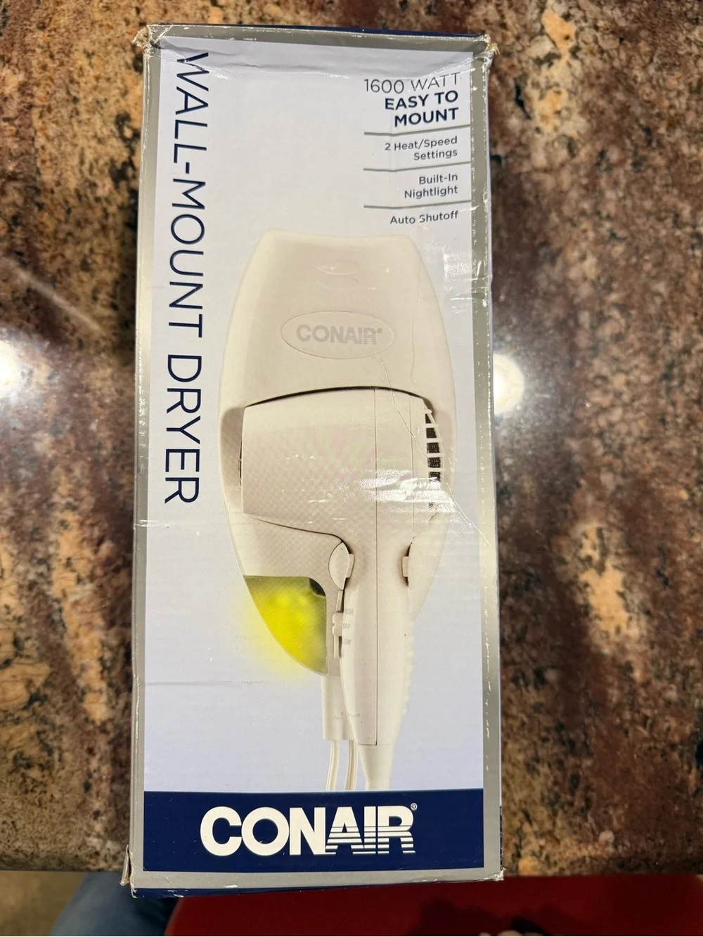 Conair Wall-Mount Hair Dryer in White