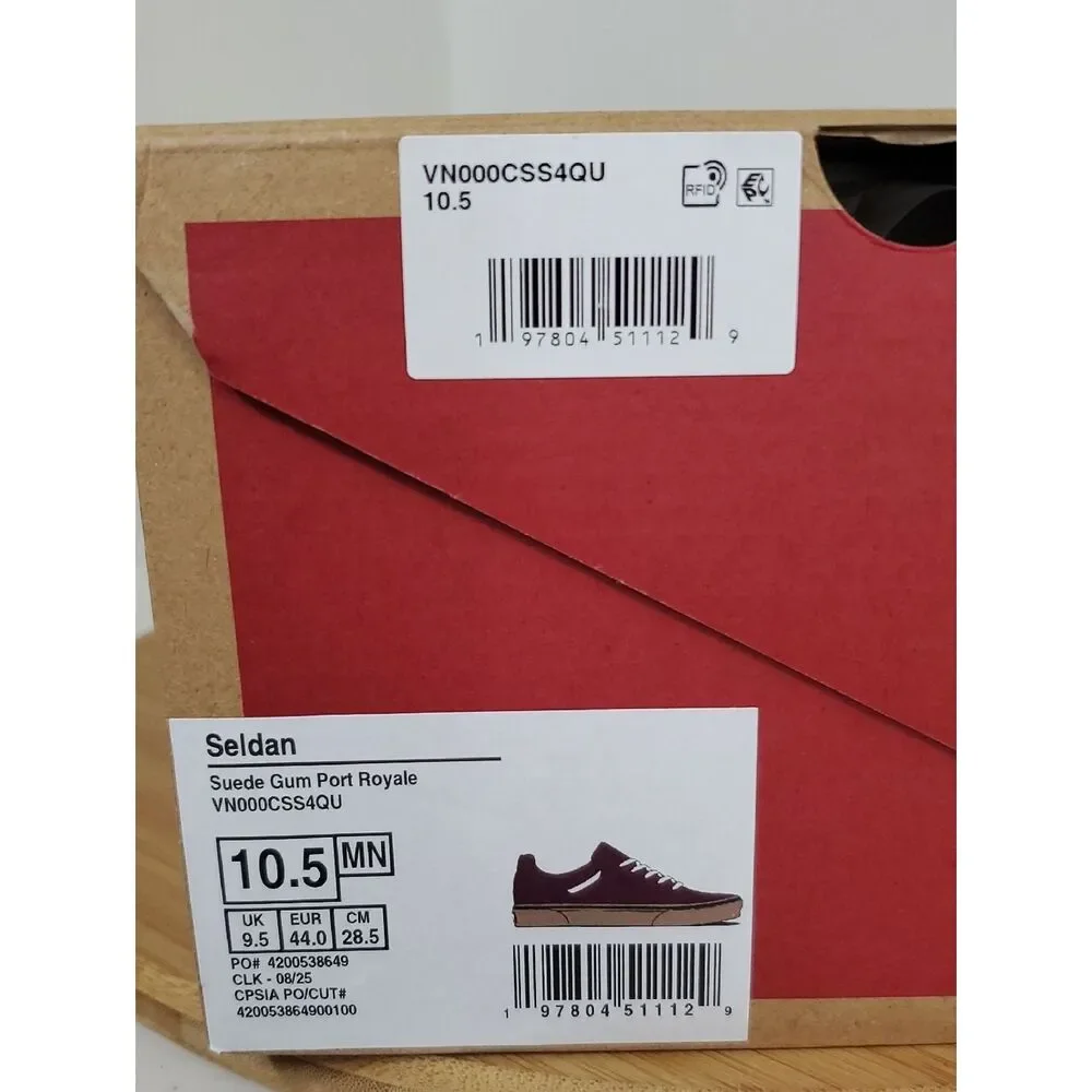 Vans Men's Seldan Suede Sneakers in Port Royale Size 10.5 NIB