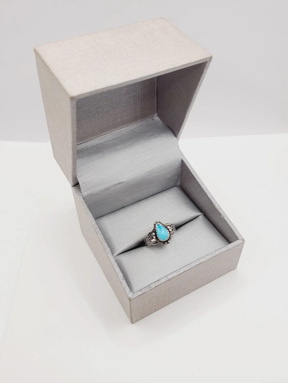 Genuine Teardrop Turquoise Vintage Arrow Ring In 925 Sterling Silver